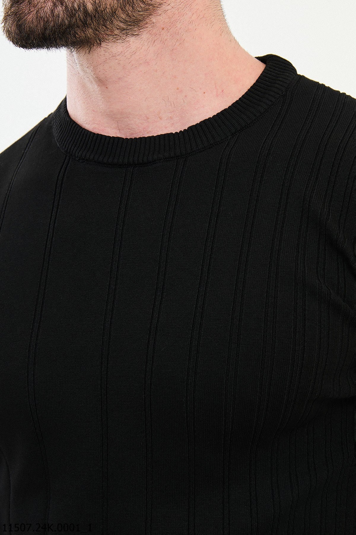 Bojoni Chicago Slim Fit Black Knitted Sweater