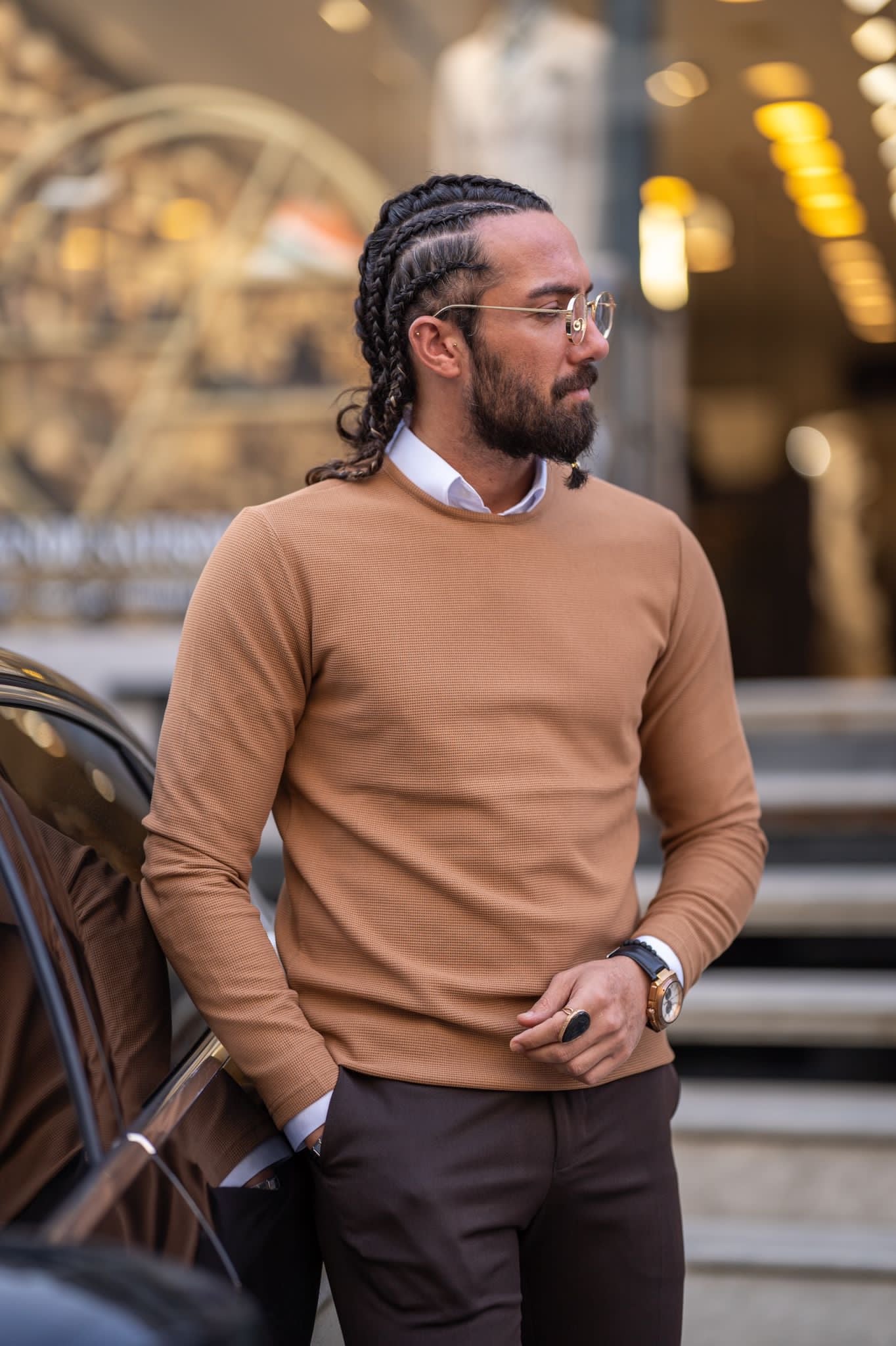 Bojoni Milford Slim Fit Camel Knitwear