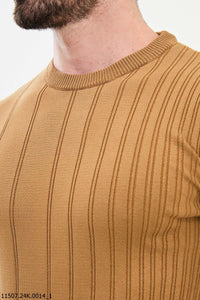 Bojoni Chicago Slim Fit Camel Knitted Sweater