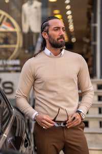 Bojoni Milford Slim Fit Beige Knitwear