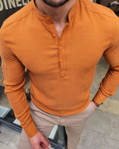 Bojo Annapolis Orange Slim Fit Cotton Shirt-baagr.myshopify.com-sweatshirts-BOJONI