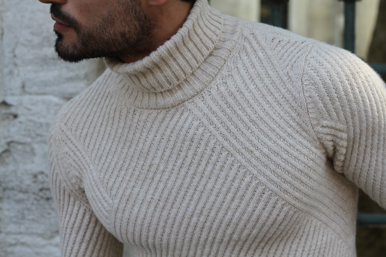 Patrick Slim-Fit Knitted Sweater in Beige-baagr.myshopify.com-sweatshirts-BOJONI