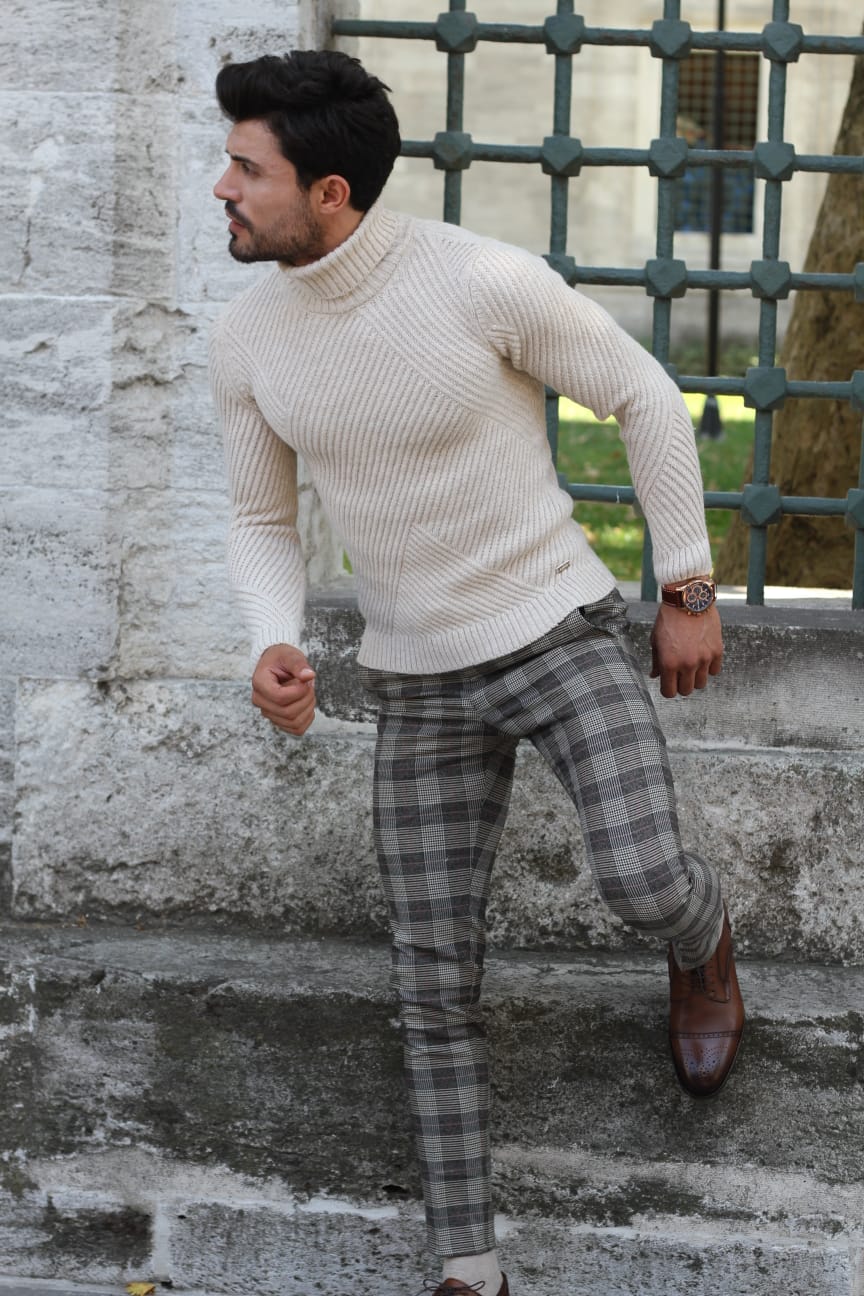 Patrick Slim-Fit Knitted Sweater in Beige-baagr.myshopify.com-sweatshirts-BOJONI