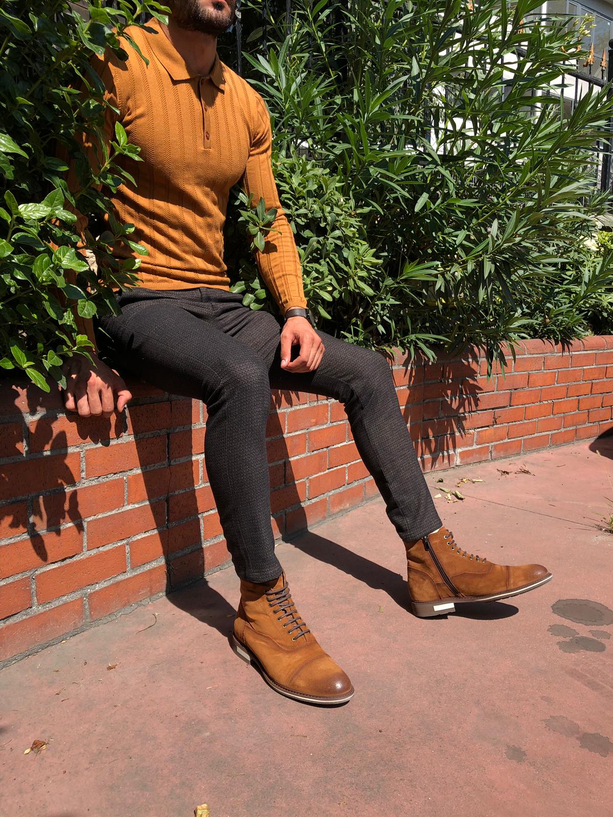 Slim-Fit Polo Sweater Camel-baagr.myshopify.com-sweatshirts-BOJONI