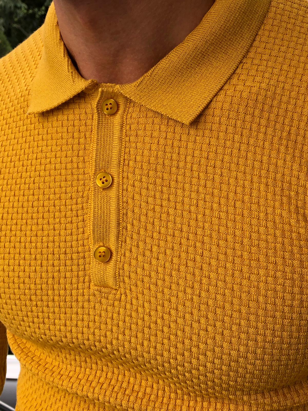 Carlos Slim-Fit Polo Sweater Mustard-baagr.myshopify.com-sweatshirts-BOJONI