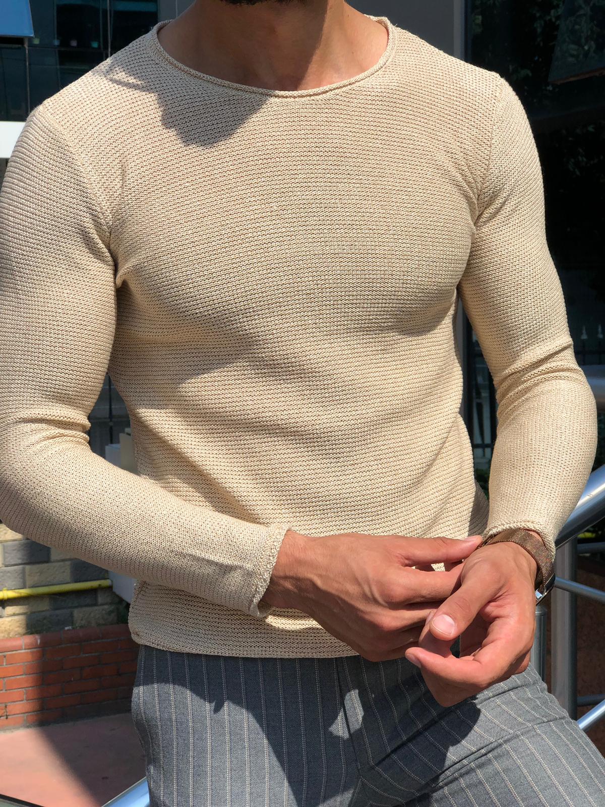 Merus Slim-Fit Knitwear Beige-baagr.myshopify.com-sweatshirts-BOJONI