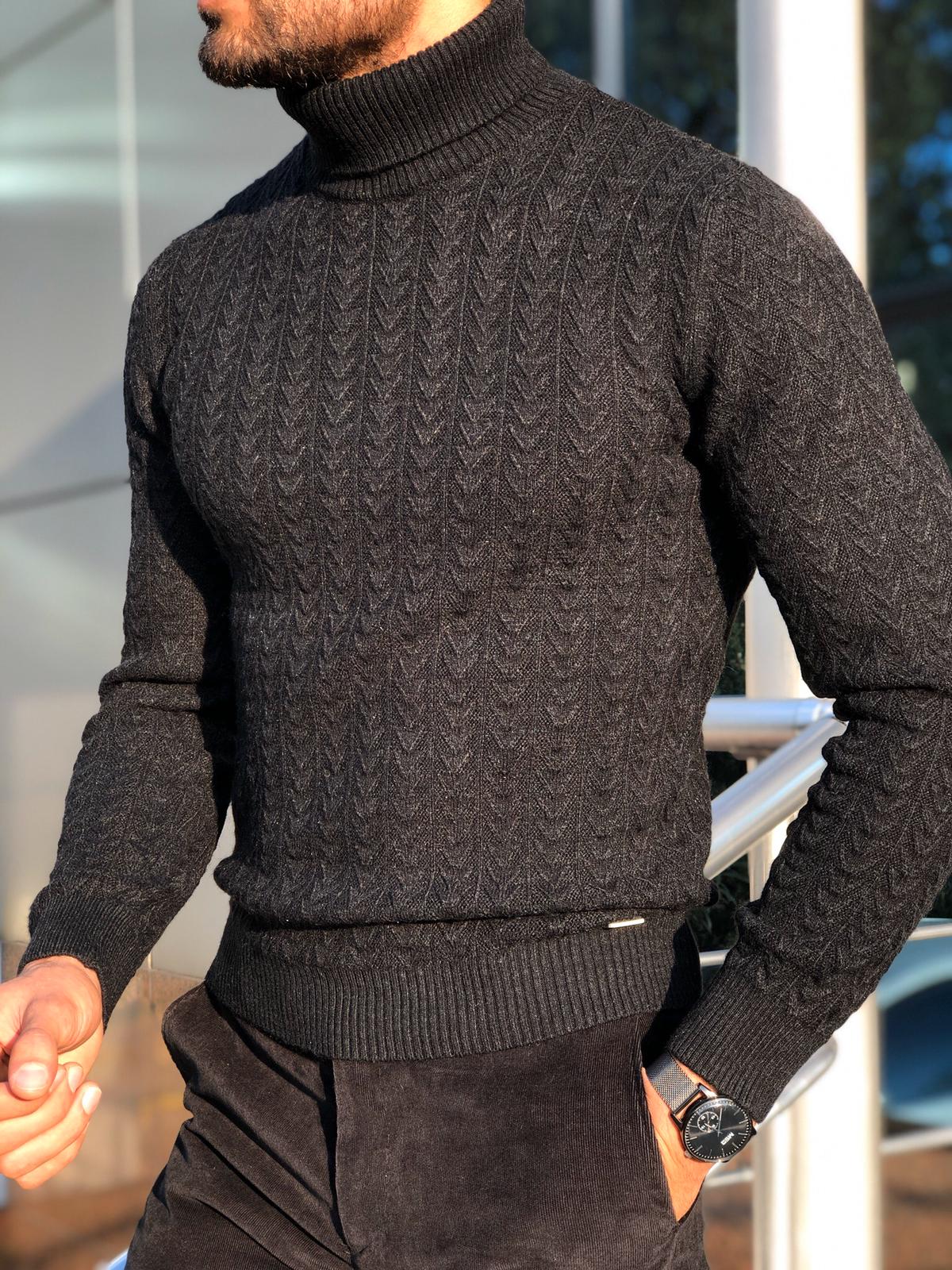 Heritage Black Slim Fit Turtleneck-baagr.myshopify.com-sweatshirts-BOJONI