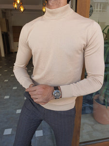 Bojo Slim Fit Long Sleeve Beige Sweater-baagr.myshopify.com-sweatshirts-BOJONI