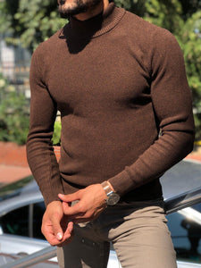 Slim-Fit Turtleneck knitwear Brown-baagr.myshopify.com-sweatshirts-BOJONI