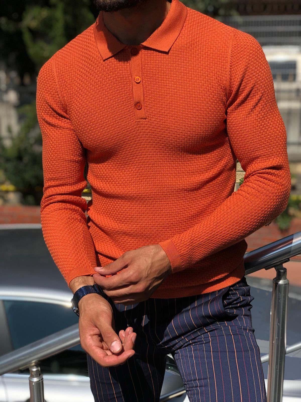 Slim-Fit Polo Sweater Tile-baagr.myshopify.com-sweatshirts-BOJONI