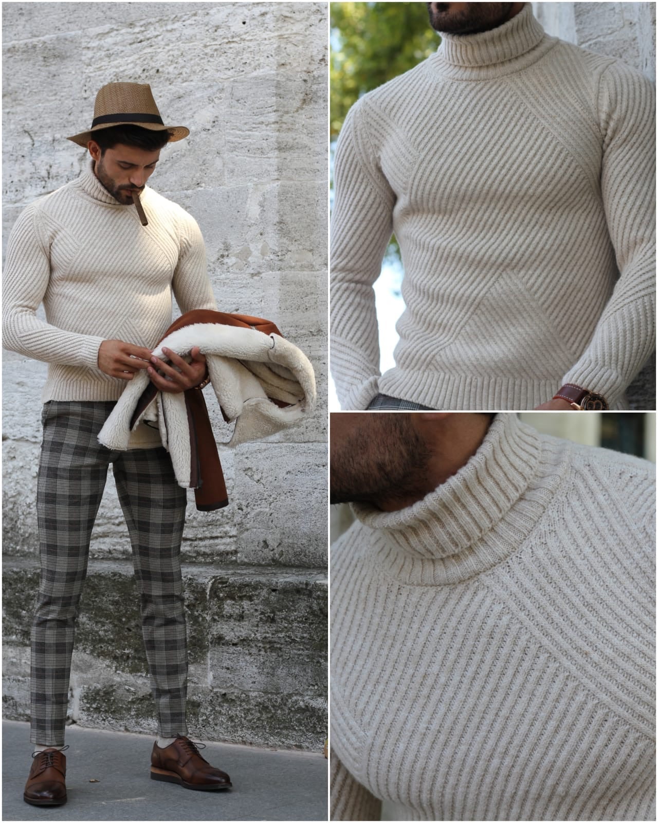 Patrick Slim-Fit Knitted Sweater in Beige-baagr.myshopify.com-sweatshirts-BOJONI