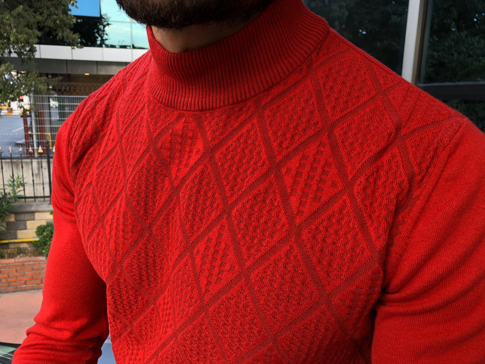 Slim-Fit Patterned Turtleneck Knitwear (3 Colors)-baagr.myshopify.com-sweatshirts-BOJONI